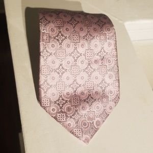 Men's pink and silver silk tie Geoffrey Beene